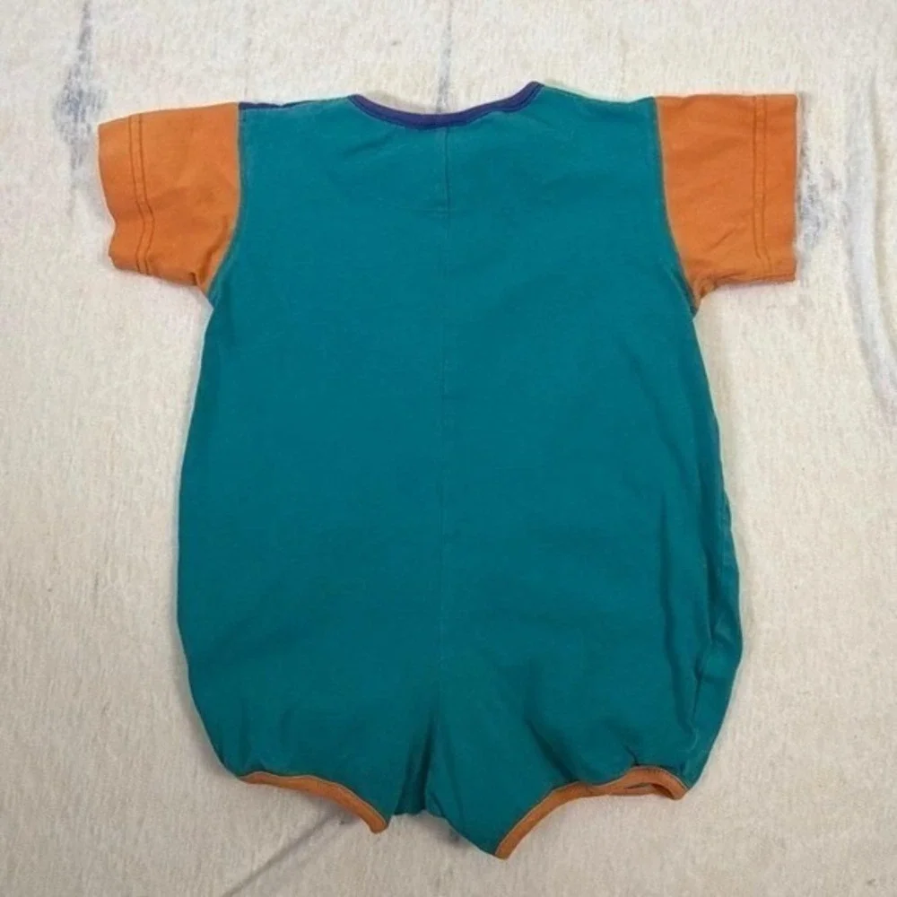 Vintage Baby B'gosh Romper 18 Months Colorblock In the Sea Shortall‎ 90s